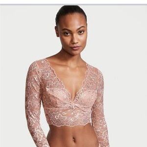 Victorias Secret Dream Angels Allure shimmer long sleeve bra top
